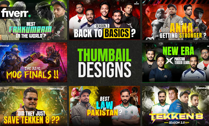 design custom gaming thumbnails for your youtube channel