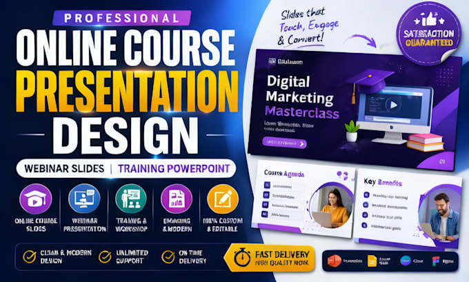 do online course presentation design, webinar slides, training powerpoint