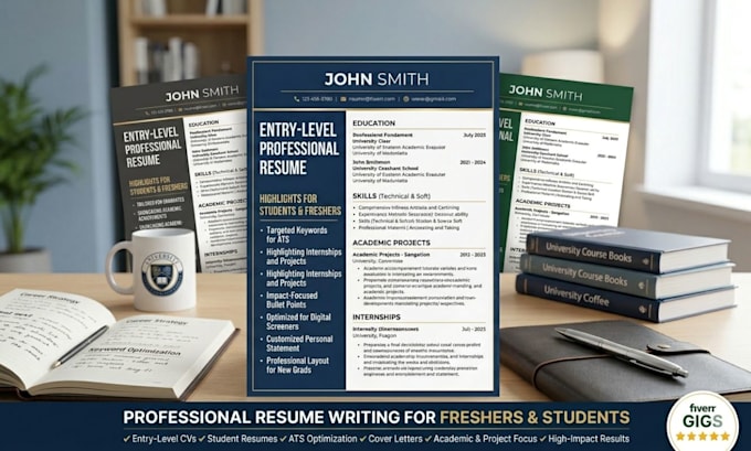 create a professional resume for freshers and students