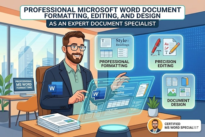 do professional microsoft word document formatting editing and design