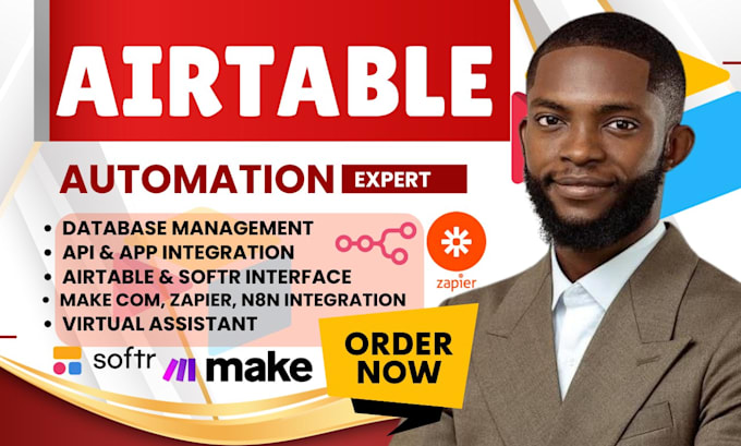 be airtable automation expert, setup airtable database, interface, softr webapp
