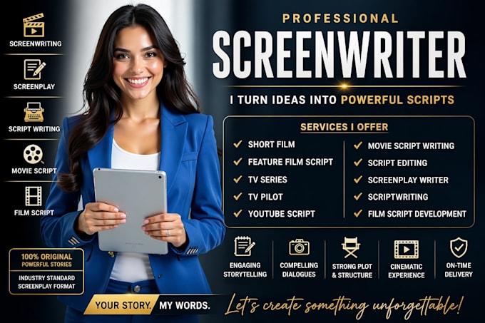 do screenwriting, movie script and film script writing, tv pilot