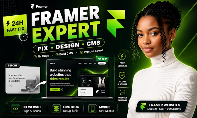 design redesign fix framer website framer cms blog framer template