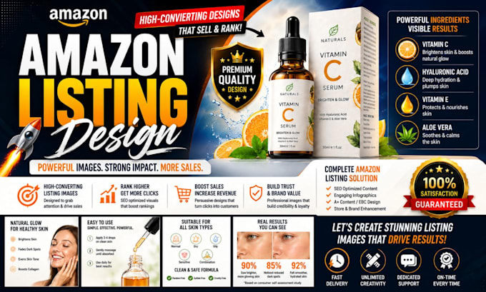 do amazon listing design, amazon aplus content and create amazon product listing