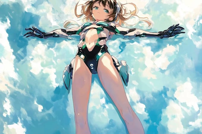 create anime character illustration with soft glow effects