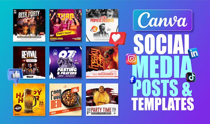 design pro social media posts and canva templates