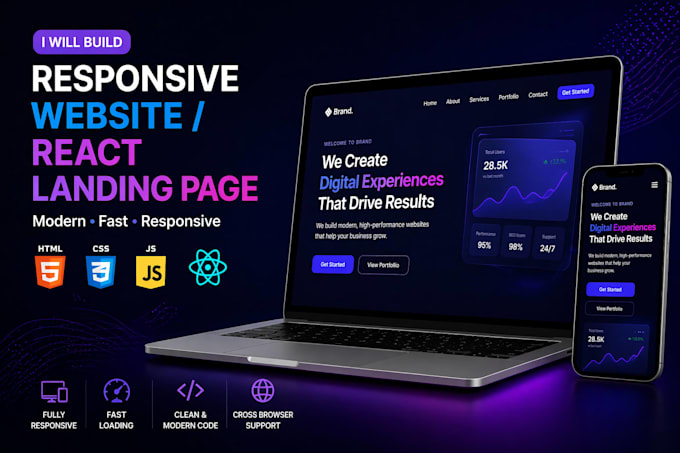 develop modern responsive frontend UI in react js