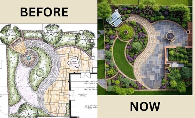 a harmonious landscape backyard design as a landscape architect