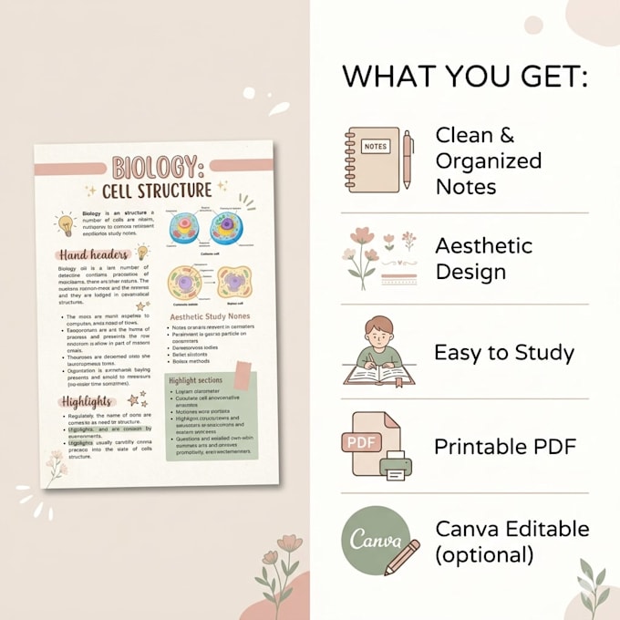 turn your notes into aesthetic and organized study notes