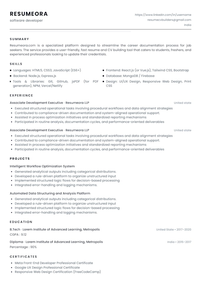 build a ats friendly resume