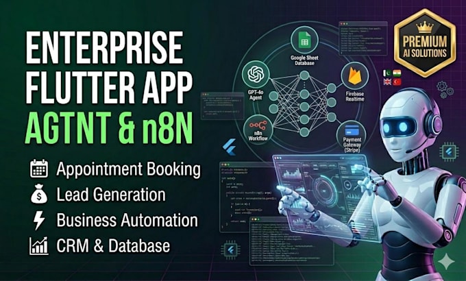 develop a premium ai powered flutter mobile app with openai,chabot integrations