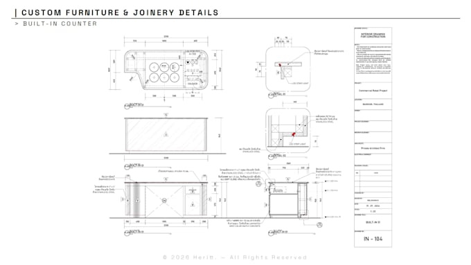 provide international standard interior working drawings