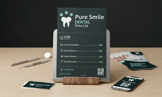 design a professional price list, service menu, or pricing sheet in 24h