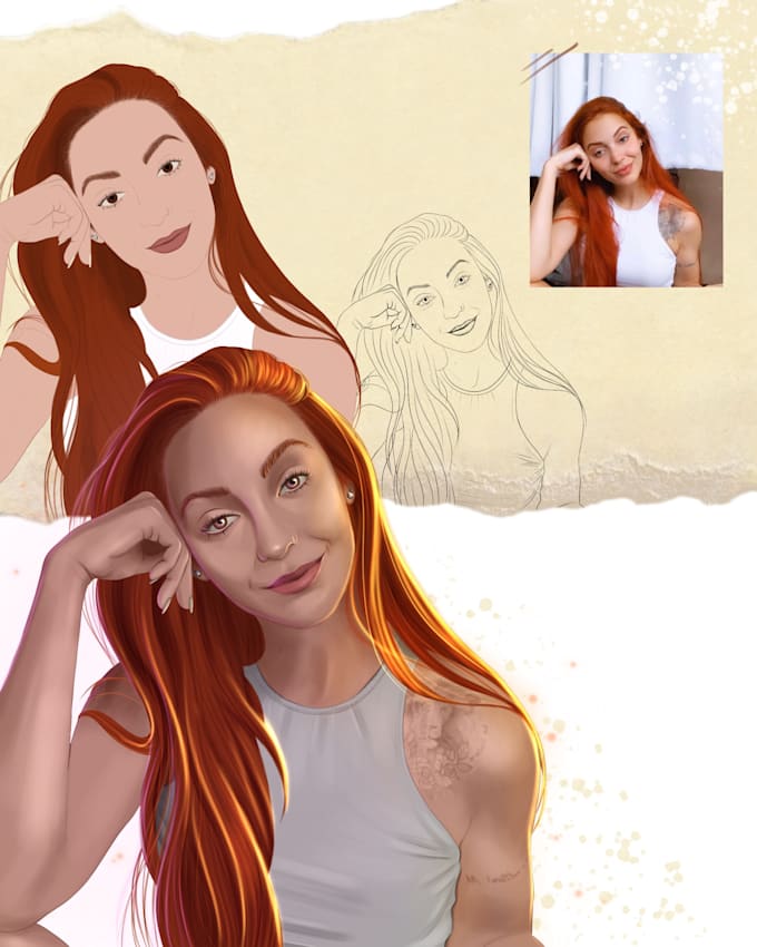 draw a custom portrait illustration from your photo