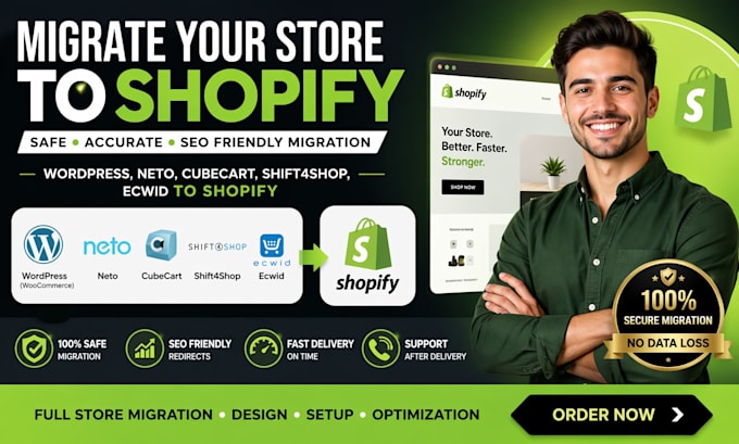 shopify migration wordpress to shopify neto cubecart shift4shop ecwid to shopify