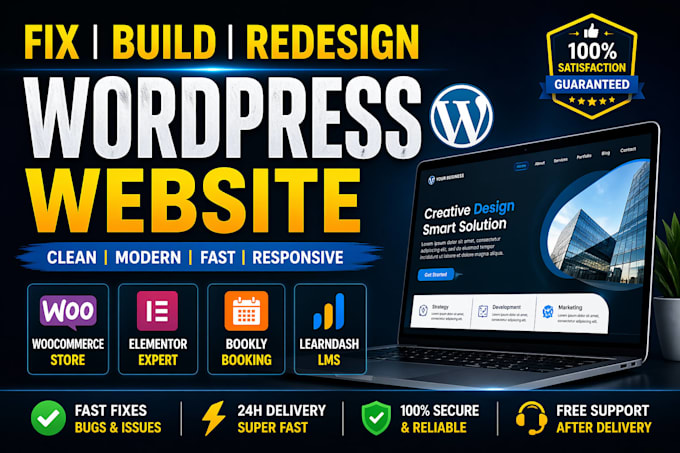 fix build wordpress woocommerce elementor pro bookly learndash website course