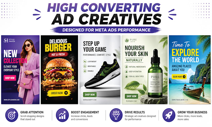 design high converting meta ads, facebook ads design
