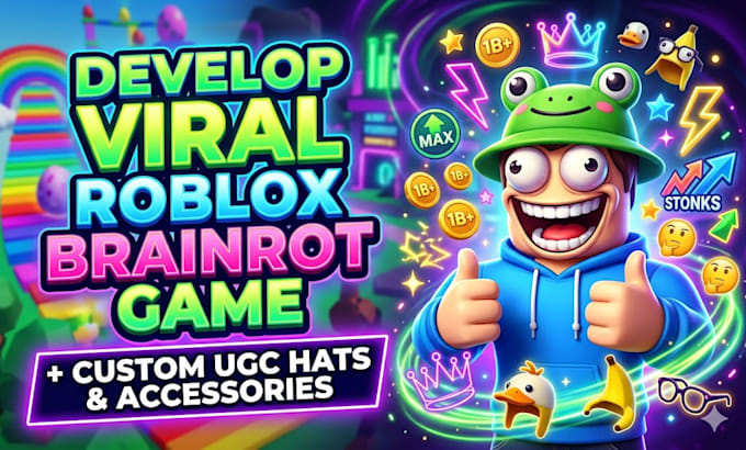 develop viral roblox brainrot game, custom ugc hats and accessories