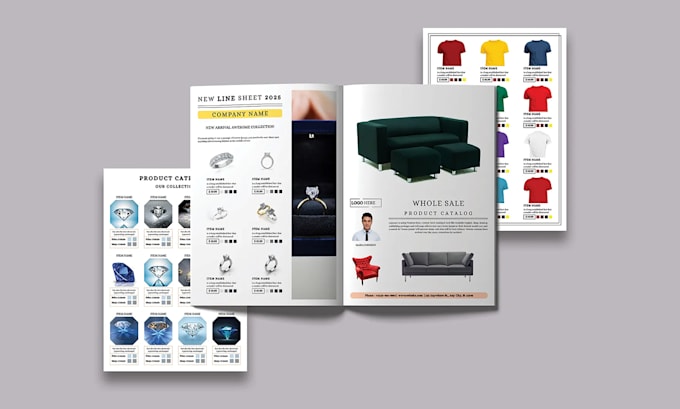 design professional product catalog and wholesale line sheet