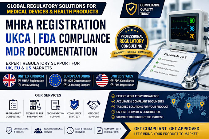 do mhra registration, ukca certificate, fda compliance and mdr documentation