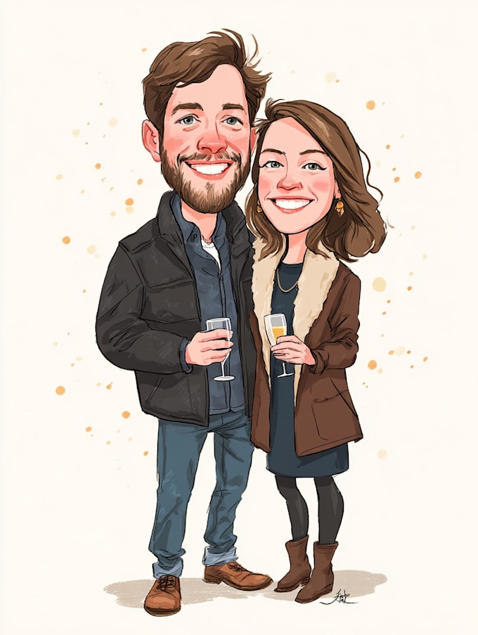 make family or couple caricature