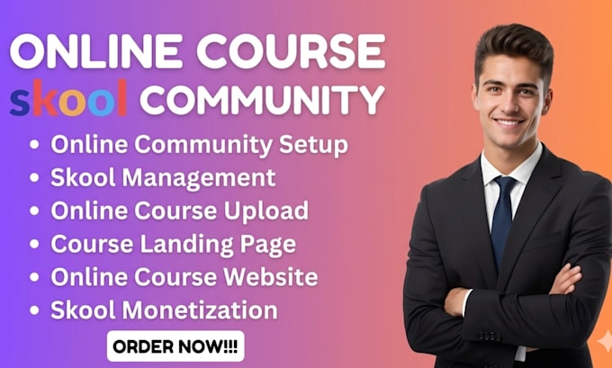 setup skool online community, skool community setup, skool community manager