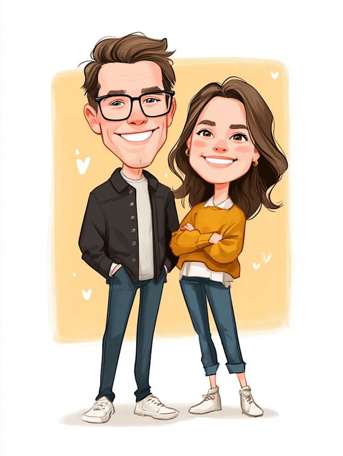 do couple caricature illustration for you