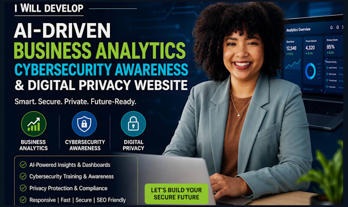 develop ai business analytics, cybersecurity awareness, digital privacy website