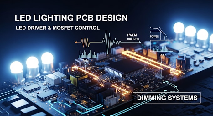 design led lighting pcb, led driver, mosfet control and dimming systems