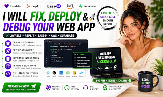 fix deploy lovable app replit app base44 aws debugging replit webs app vibe code