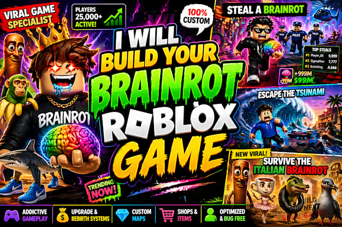 develop highly roblox brainrot games featuring escape modes, survival mechanics