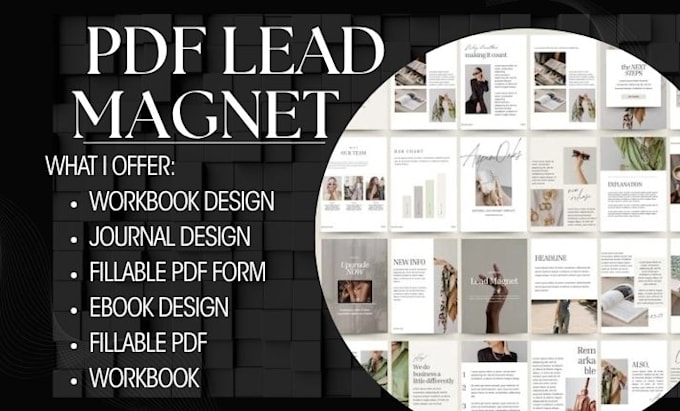 design an interactive, fillable PDF workbook journal planner, lead magnet