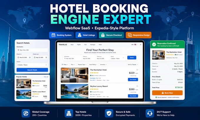 build hotel booking engine hotel booking webflow saas website expedia booking