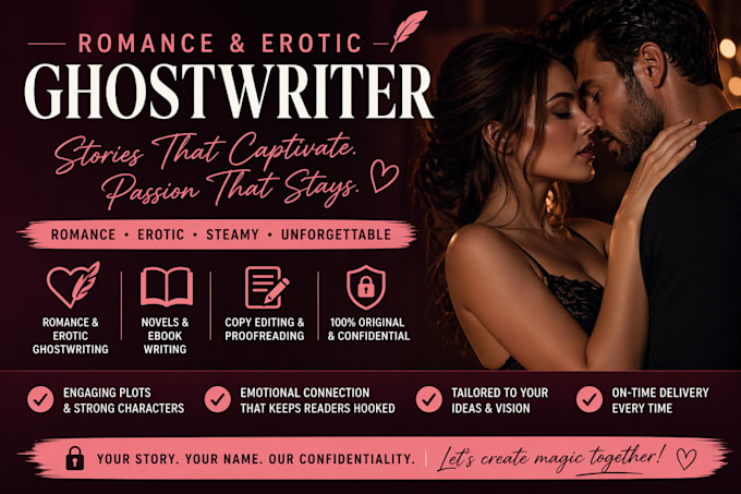 ghostwrite romance, erotic writing, self help,do copy editing and proofreading