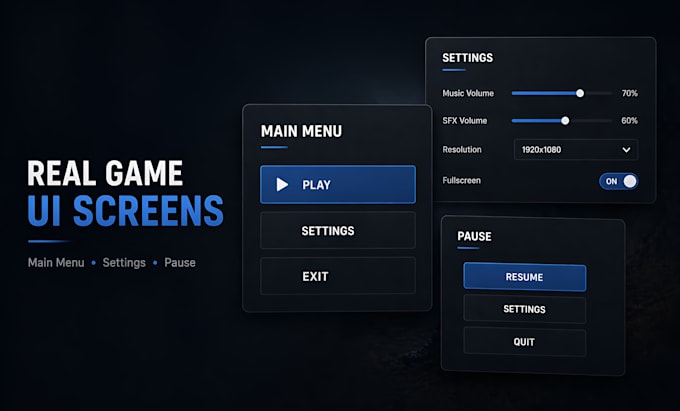 design clean and professional ue5 UI system
