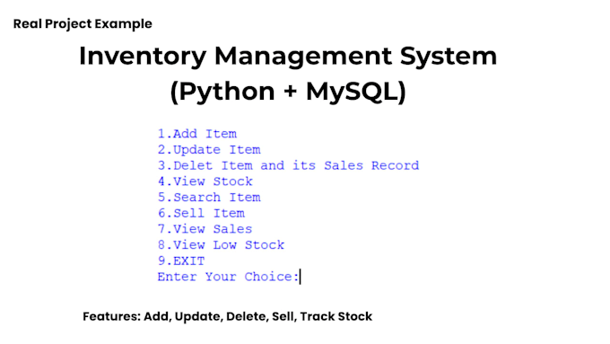 write python scripts and create mysql database projects
