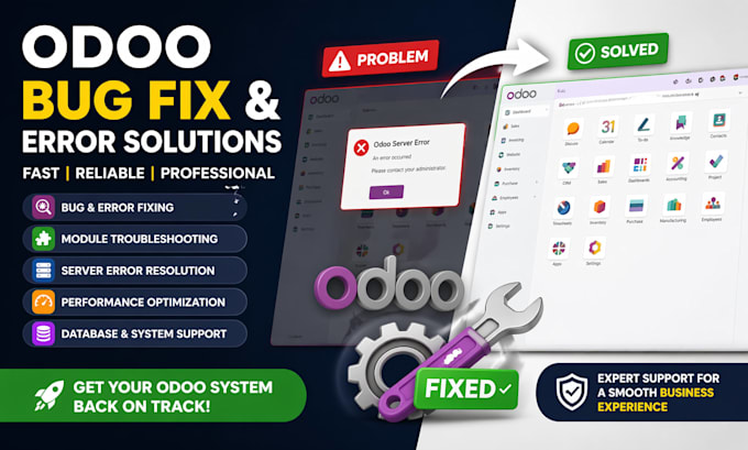 fix odoo errors bugs module issues server problems crashes and performance