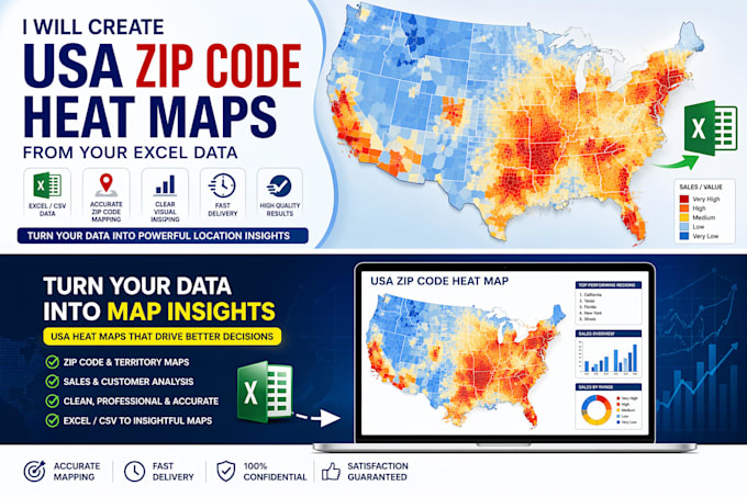create USA zip code heat maps from your excel data
