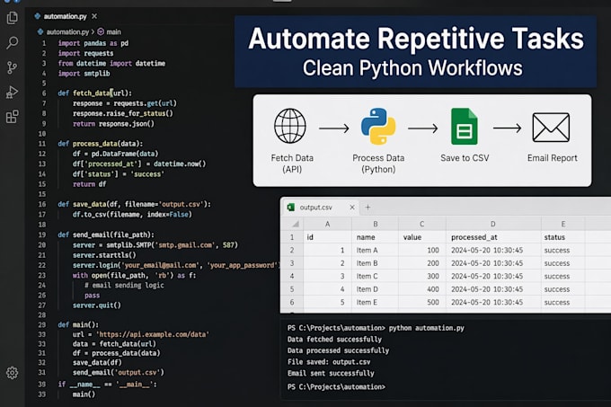 build python workflow automation scripts and API integrations