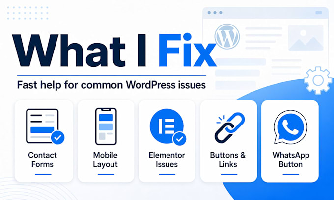 fix your wordpress website bugs, forms, and mobile issues