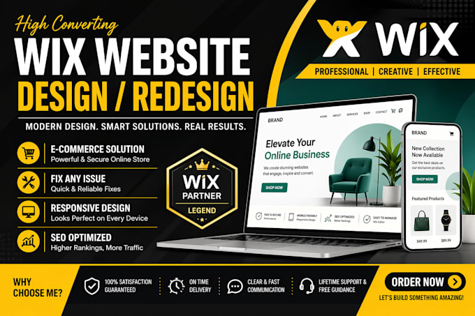 design a high converting wix ecommerce website with custom UI UX