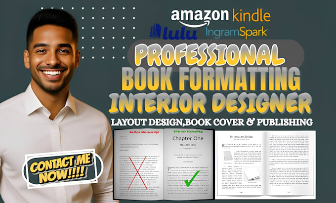 do professional book formatting, interior layout design for KDP and ingramspark