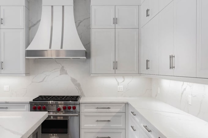 design kitchen cabinet wardrobe and bathroom vanity with 3d rendering
