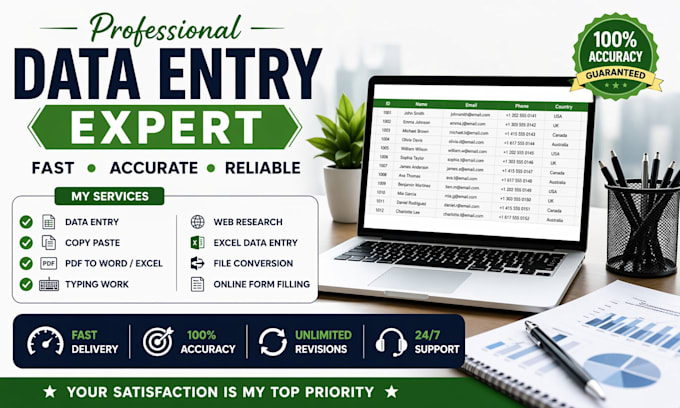 do data entry, copy paste, web research and excel tasks