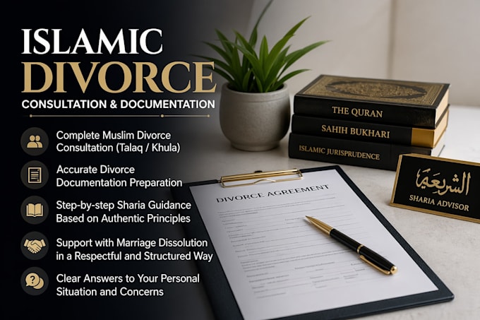 provide hallal online islamic divorce consultation and documentation