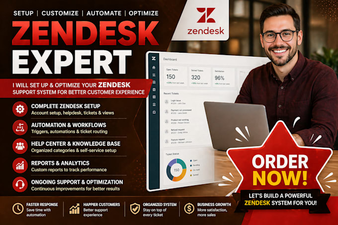 set up and optimize your zendesk customer support system and automation