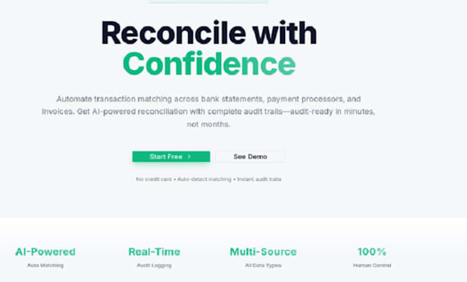 develop saas ai financial reconciliation agent app and automation system