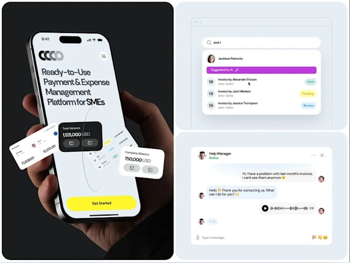 develop fintech wallet app, crypto app, payment loan app, saas logo bank app