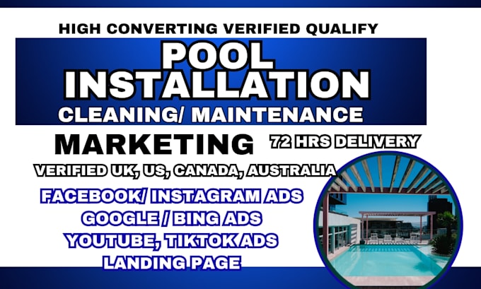 pool installation leads, maintenance, pool cleaning facebook ads pool google ads