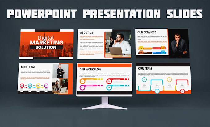 design business conference presentation slides for sales and marketing team